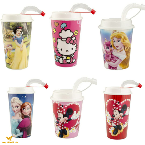 لیوان نی دار پلاستیکی