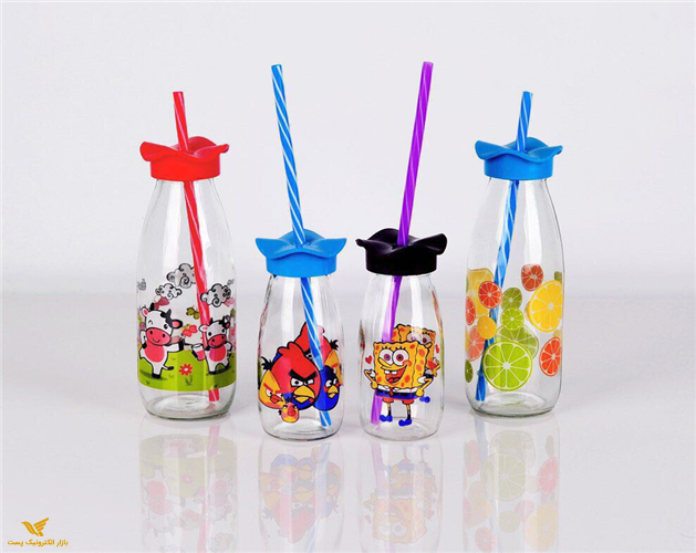 بطری نی دار شیشه ای بزرگ