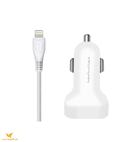 شارژر فندکی دبلیو یو دبلیو مدل T22 همراه با کابل آیفون