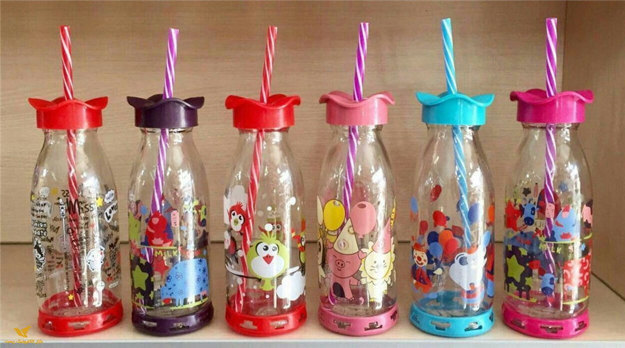 بطری شیشه ای نی دار