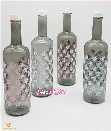 بطری آب شیشه ای دودی