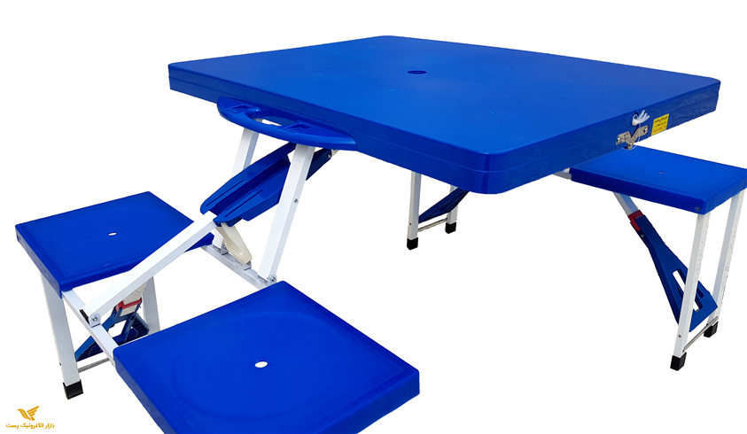 میزوصندلی4نفره تاشو آبی
