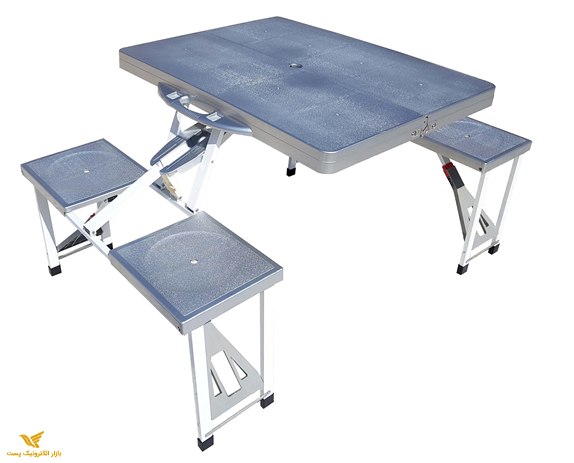 میزوصندلی 4 نفره تاشو نقره ای