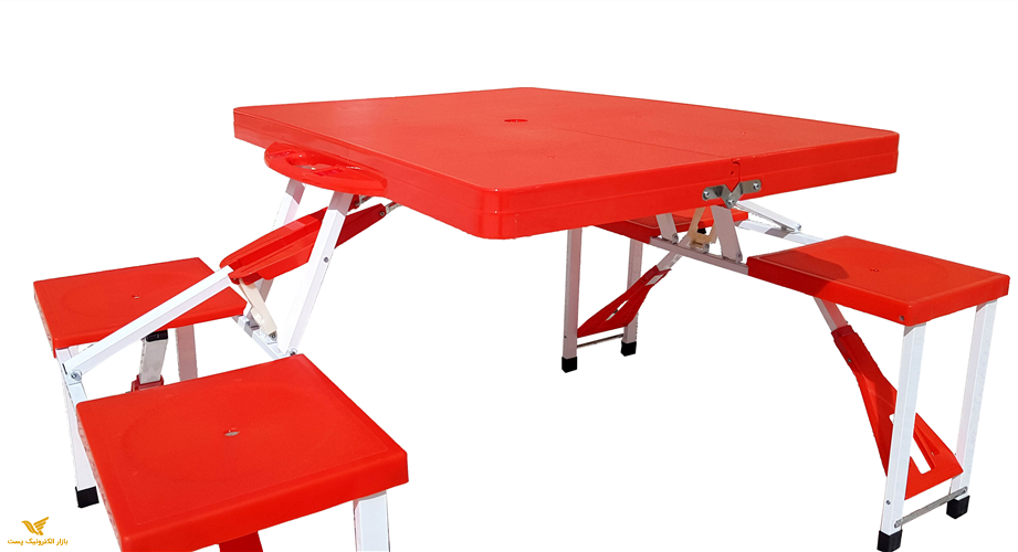 میزوصندلی4نفره تاشو قرمز