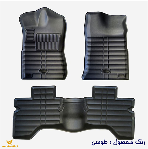 کفپوش سه بعدی چرمی مزدا دو کابین کارا -طوسی
