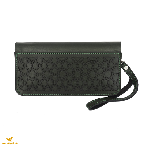 کیف پول چرم طبیعی گیپوری سبز