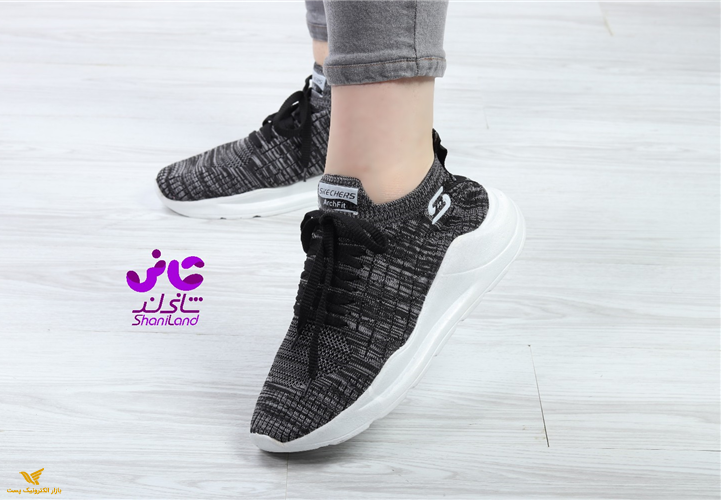 کتونی بافت مشکی و سفید