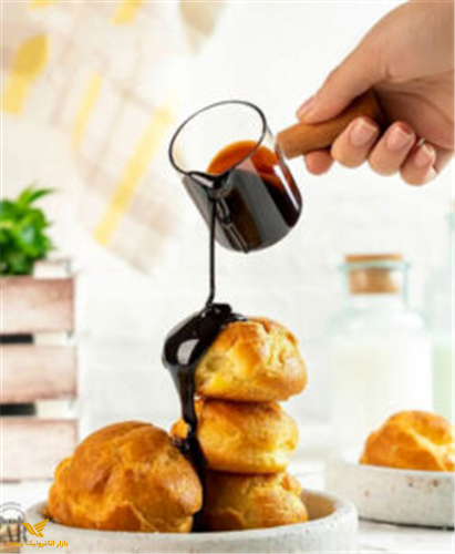 ظرف سرو سس طرح دسته چوبی