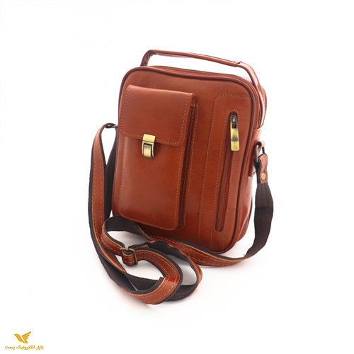 کیف چرم طبیعی اسپورت دستی و دوشی مدل آرنیکا عسلی