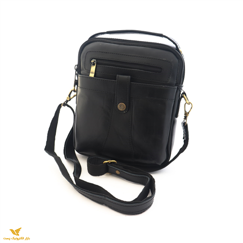 کیف چرم طبیعی اسپورت دستی و دوشی مدل آریا مشکی