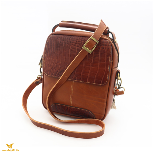 کیف چرم طبیعی اسپورت دستی و دوشی مدل آرتین عسلی