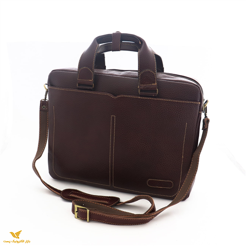 کیف چرم طبیعی اداری دستی و دوشی مدل آرسان زرشکی Arsan