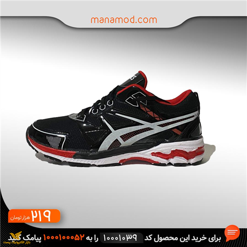 کفش اسپورت مردانه اسیکس مشکی قرمز مدل 1039