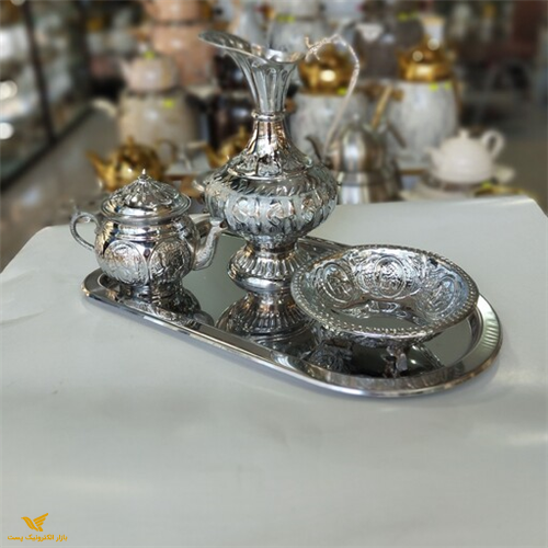 سرویس سماور کروم مدل پارچ شیردان هخامنشی