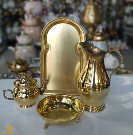 کاسه و سینی سماور زرد