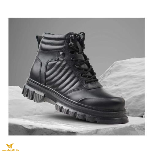 نیم بوت چرم طبیعی مردانه مدل ام 30 مشکی M30