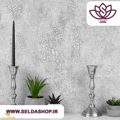 کاغذ دیواری طرح پتینه خاکستری کد:10108